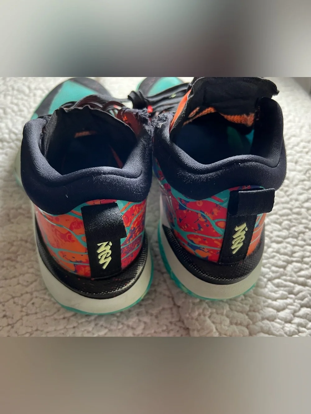Jordan Zion 1 Planet Z Men’s Basketball Sneakers in Teal, Orange & Black sz 7.5